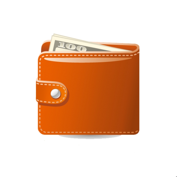 Money sticking from wallet