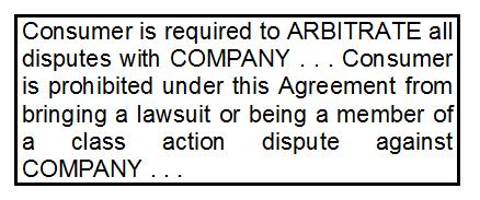Forced Arbitration Clause A Forced Arbitration Clause